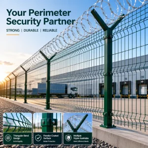 Hot-Dip Galvanized 3D Curved Wire Mesh Fence Panels for Seaside Property Protection