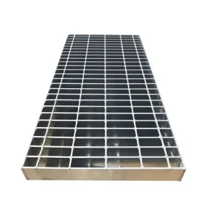 Hot Dip Galvanized Pressed Anti Slip Nosing Industrial Access Serrated Steel Bar Grating Stair Treads