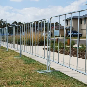 Hot-Dip Galvanized Weatherproof Steel Crowd Control Barrier for Temporary Construction Site Use
