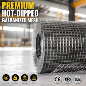 Hot Dipped Galvanized Welded Wire Mesh 1/2 1 2 Inch Hardware Cloth 0.5-6mm Fence Construction Roll