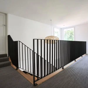 Hot Sell Interior Straightness Railings Villa Hotel Private Black Metal & Aluminum Staircase Handrails