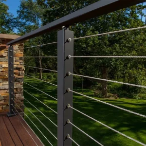 Hotel Modern Deck Wire Handrail Corridor Stainless Steel Cable Railing
