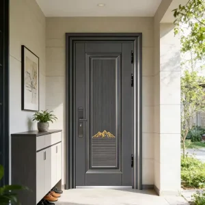 Household Aluminum Front Doors Zinc Alloy Anti Theft Exterior Security Doors with Custom Size Options