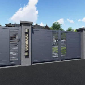 Household Electric Swing Gate Aluminum Alloy Courtyard Driveway Gate