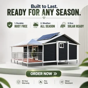 Independent Power Supply 40ft Double Wing Expandable Container House with R22 Insulation for Remote Farm Management Living