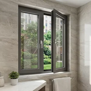 Indoor Commercial Slim frame Modern Aluminum Alloy Folding Window Double Glazed Glass Stainless Steel Energy Star Qualified