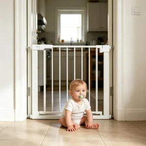 Indoor Doorways Retractable Child Kid Infant Toddler Pet Protective Door Barriers Stairs Baby Safety Gates With Color Indication