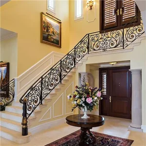 Indoor Metal Stair Railing Wrought Iron Balcony Railing Luxury Stair Railing