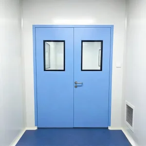 Industrial GMP Clean Room Swing Door Powder Coated Galvanized Steel Manual Hermetic Sealed Door for Medical and Pharma Workshop