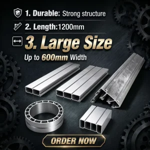 Industrial Grade Large Size Aluminum Extrusion Profiles Heavy Wall Mill Finish for Heavy Machinery