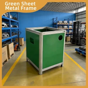 Industrial Green Sheet Metal Housing with Aluminum Extrusion for Electronic Control Panel Enclosure