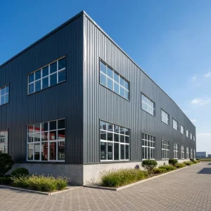 Industrial Heavy Duty Steel Warehouse Building with Crane System for Large Scale Storage and Workshop Use