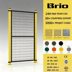 Industrial Machine Guard Fence, Welded Mesh Safety Barrier for Production Line Isolation