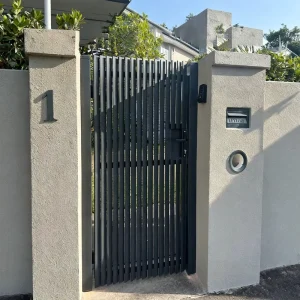 Industrial Metal Accordion Security Gate with Automatic Sliding and Swing Operation, 3D Design, Custom Size, and Powder-Coated Safety Fencing