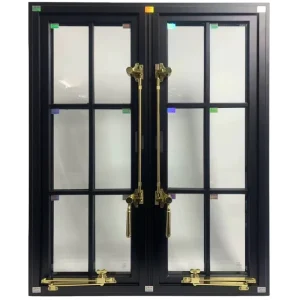 Industrial Style Black Grid Steel Windows and Doors Customizable Vintage Metal Casement Commercial Windows for Residential