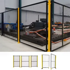 Industrial Warehouse Equipment Protection Mesh Fence Heat-Treated Galvanized Steel Modular Safety Barrier Powder-Coated