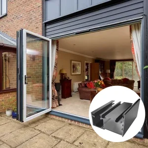 Industrial grade Heavy duty Aluminum Folding Door Profile Reinforced Frame with Large Opening and Double Doors