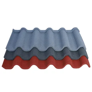 Ink Gray Deep Roman Tile Split Type Stone Coated Metal Roofing Flexible Roof Paving Construction Material