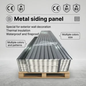 Insulated 16mm Galvanized Steel PU Core Wall Cladding Sandwich Waterproof Metal Siding Board for Exterior Facade Roof Decoration