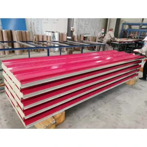 Insulated Fireproof Galvanized Steel Rock Wool Sandwich Roof Panel For Warehouse Roofing