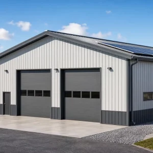 Insulated Prefab Steel Warehouse Garage with Solar Roof