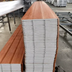 Interlock Joint Design Metal Embossed Carved Panel Leak Proof Waterproof Wall Cladding Sandwich Panel