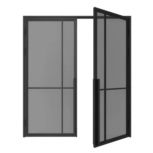 Internal Steel Frame Glass Revolving Double Doors