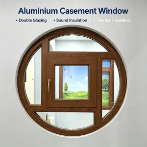 Inward Tilt and Turn Aluminum Alloy Casement Window Sound Insulation Tempered Glass Window for Villa Residential Building