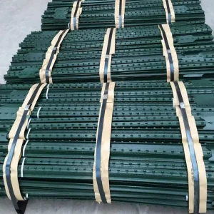 Iron Craft Green Coated Galvanized Studded T Fence Post