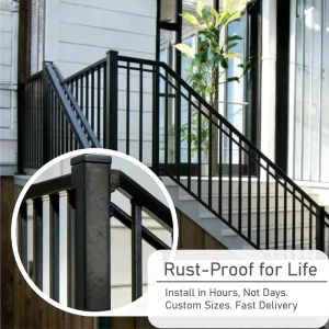 Iron Railings for Balcony Staircase Outdoor Areas Rust Resistant UV Protected Safety Fence