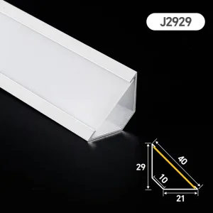 J2929 Corner LED Aluminum Profile 6063 Alloy Extrusion Channel Housing for LED Strip Linear Lighting in Cabinet & Room Decor