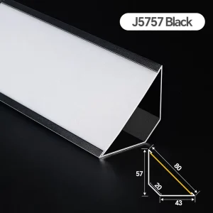 J5757 Black Anodized Square LED Aluminum Profile 6063 Alloy Extrusion Channel Housing Strip Linear Lighting Cabinet Room Decor
