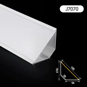 J7070 Corner LED Aluminum Profile 6063 Alloy Extrusion Channel Housing for LED Strip Linear Lighting in Cabinet Room Decor