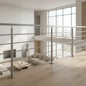 JBM-054 Durable 304 Stainless Steel Rod Railing Safety Guardrail Modern Easy-Install Terrace Balcony Balustrades Handrail