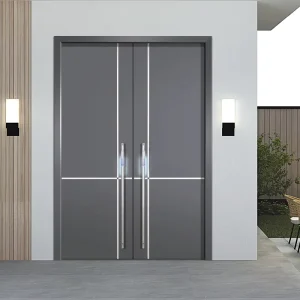 JHR Metal Entry Doors Interior Swing Stainless Steel Metal Art Customized Size Finished