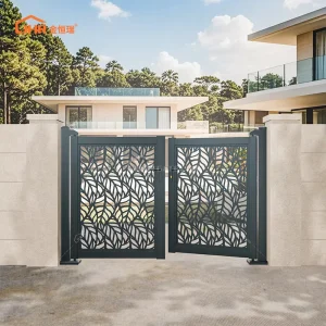 JHR Modern Swing Aluminum Alloy 6 Feet Eco friendly Waterproof Customized Color Perfect Welding Garden Gate Automatic Control