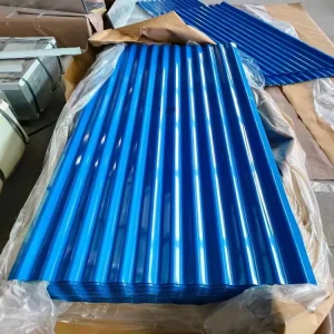 JUNNAN RAL5009 PPGI Roofing Sheet Roof Tiles for House Corrugated Steel Plate Metal Popular 0.22mm Blue Sheet RAL Color