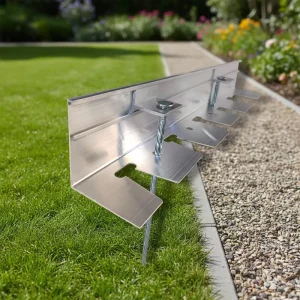 L-Shaped Modern Natural Aluminum Garden Landscape Edging, 75 mm, Grass and Stone Isolation