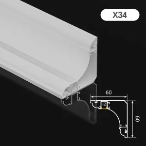 LED Aluminum Profile Channel Extrusion for Ceiling and Cabinet Linear Lighting with PC PMMA Cover
