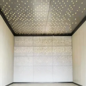 LED Backlit Perforated Aluminum Ceiling Decorative Acoustic Panel with Fireproof Waterproof Honeycomb Structure