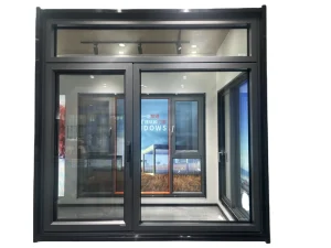 Large Black Aluminum Horizontal Sliding Window Double Tempered Insulation Glass Smooth Operation Space saving Design for Hotel
