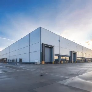 Large Span Prefabricated Metal Building with Galvanized Structural Steel Truss System for Logistics Warehouse Use