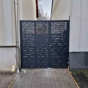 Laser Cut Aluminum Alloy Gate Geometric Pattern Villa Exterior Security Door