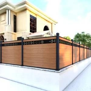 Laser-Cut Art Fence, WPC Panels, Aluminum Post, Outdoor Privacy Fencing for Home and Garden