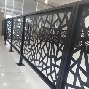 Laser Cut Contemporary Brushed Stainless Galvanized Aluminum Balcony Stair Railing Villa Windproof Corrosion Resistant Guardrail