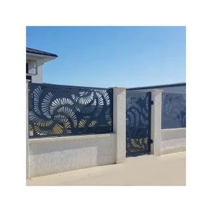 Laser-Cut Corten Metal Garden Fence Gate, Decorative Aluminum Gate