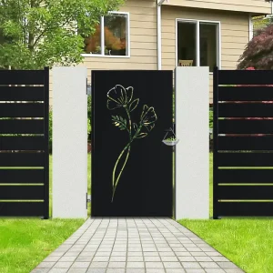 Laser-Cut Decorative Outdoor Metal Privacy Garden Fencing Panels and Gate