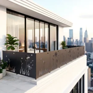 Laser Cut Metal Fence Balcony Staircase Railings Rust Resistant Decorative Metal Railing Panels Outdoor Villa Decking Infills