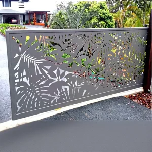 Laser Cut Metal Wall Decor Gate Panel, Outdoor Aluminum Yard Fence Privacy Screen for Patio, Balcony, or Railing