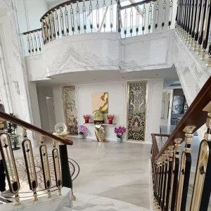 Light Luxury Modern Aluminum Alloy Stair Railing Guardrail Floor Mounted Indoor Home Villa Balustrade Adjustable Height